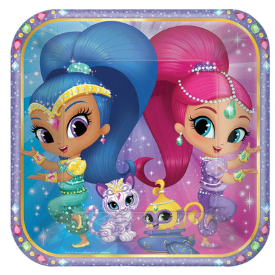 Shimmer and Shine Large Square Paper Plates-23 cm / 9 Inch