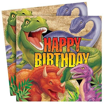 Dino Blast Dinosaur Party Paper Napkins (33cm x 33cm) Pack of 16