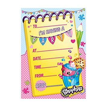 Shopkins Party Invitations Pack of 20