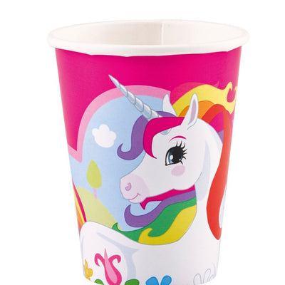 Rainbow Unicorn Kids Birthday Party Paper Cup - Pack of 8