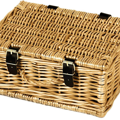Completely Hand Woven Traditional Wicker Hamper Gift Box With Lid and Lock- 12 Inch. Strong Deep construction, offering greater space for contents. Box Measurement: Height: 13cm Width: 32cm Front 