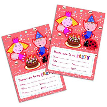 Ben & Holly Party Invitation Card with Envelopes - Pack 20