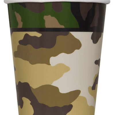 Military Camouflage Paper Cups -Pack of 8