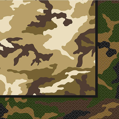 Military Camouflage Luncheon Napkins- Pack of 16
