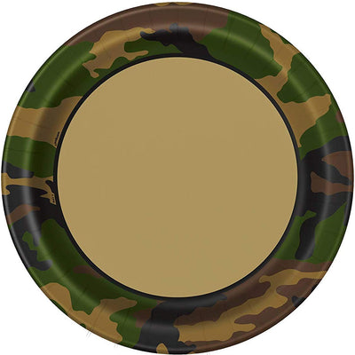 Military Camouflage Paper Plates -Pack of 8