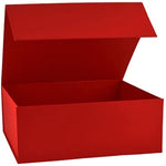 Red Colour Matt laminated High quality strong and rigid cardboard boxes. Have a magnetic closure for securing your gift. Easy assemble box and Available as flat pack. Box size 160 deep x 200 width x 80 height (mm)