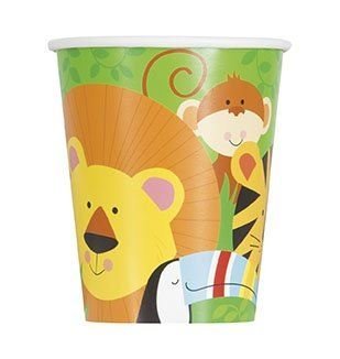 Jungle Animal Kids Birthday Party Paper Cup (266ml) - Pack of 8