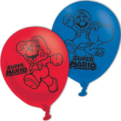 Super Mario Bros Party kids 4 Sided Latex Balloons 11"/27.5cm