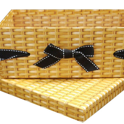Wicker Printed Rigid Cardboard Hamper Gift Box from Seller