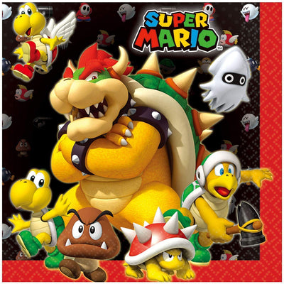 Super Mario Bros Kids Party Luncheon 33cms Napkins