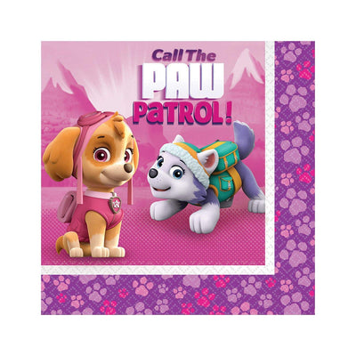 Paw Patrol Pink Kids Party Luncheon Napkins - Pack of 20