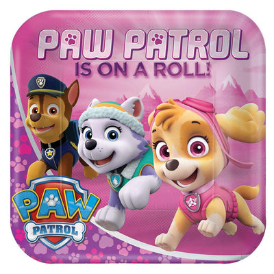 Paw Patrol Pink Kids Party Paper Plate-Pack of 8