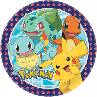 Pokemon Kids Birthday Party Paper Plate (23cm) - Pack of 8