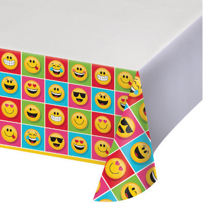 Show Your Emojians Party Plastic Tablecover-2.13m x 1.37m
