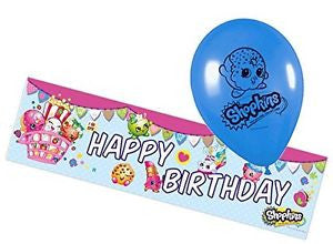 Shopkins Foil Banner and 5 Balloons pack
